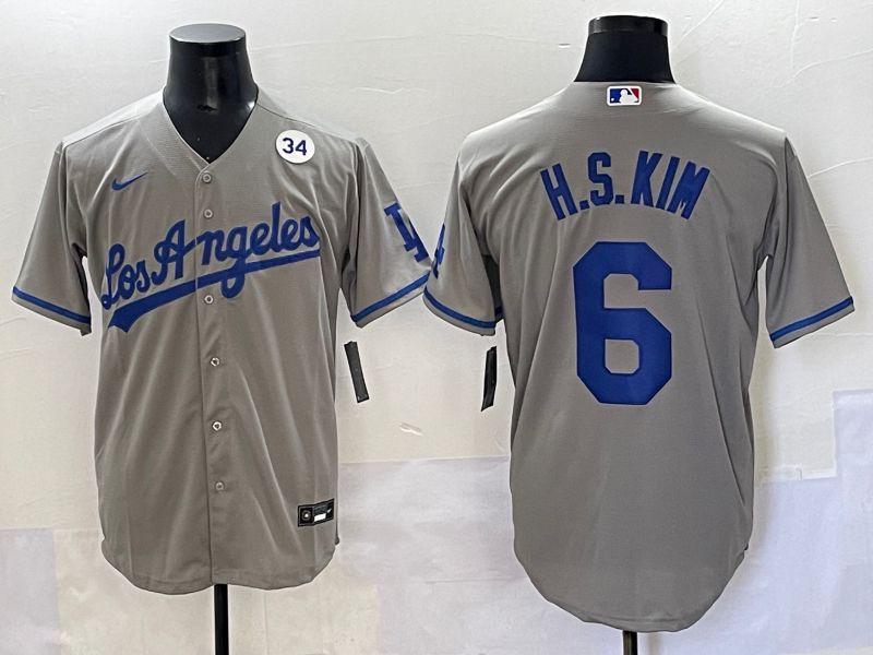 Men 2025 Los Angeles Dodgers #6 H.S.Kim Grey Game Nike MLB Jersey style 8